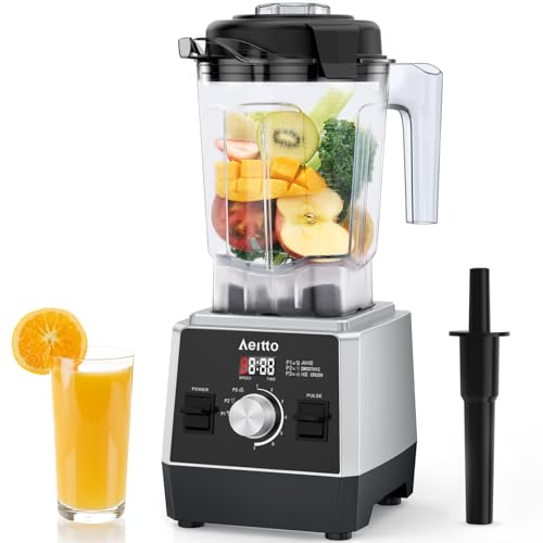 Aeitto Blenders for Kitchen with 68Oz. Large Capacity, 1800W Max Power Smoothie blender, 3 Preset Programs & 7 Speeds, Professional Countertop Blender for Smoothies, Ice Crush, Frozen Drinks, Black