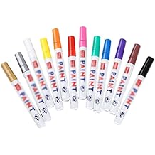 12 Colored Tire Paint Graffiti Pens Permanent Art Rock Metal Glass Pebble Waterproof Oil Marker