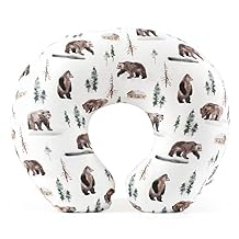 GRSSDER Nursing Pillow Cover Stretchy Minky Removable Nursing Covers for Breastfeeding Pillows, Ultra Soft Comfortable Slipcover for Boy and Girls, Jungle Bear/Rainbow