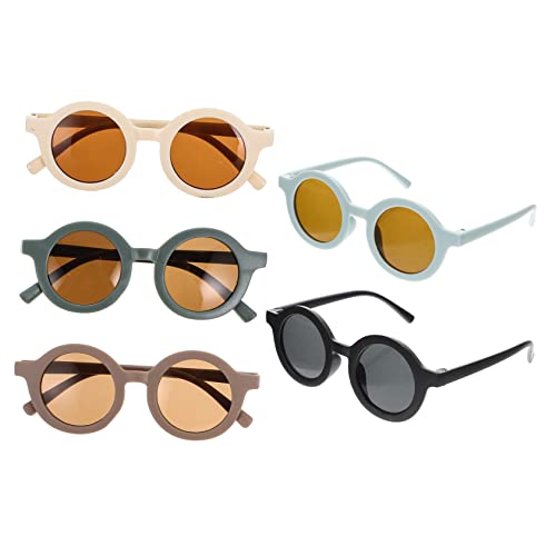 5 Pairs Colorful Frame Sunglasses Candy Color UV Protection Eyewear for Parties Cosplay Outdoor Fun Lightweight Durable Sunglasses for Boys