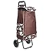 Amazon Basics – Einkaufstrolley mit 2 Rollen, 40 l, braune Blumen