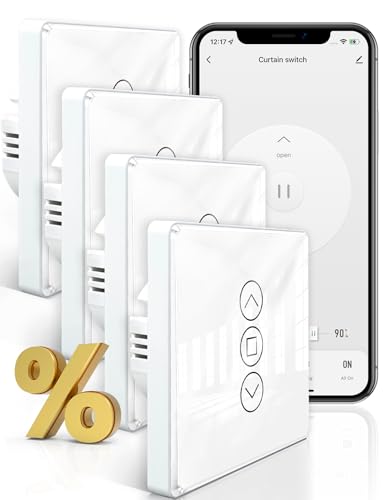 MOES Interruptor de Persianas Inteligente WiFi 2.5D, Control de Persianas con Ajuste...
