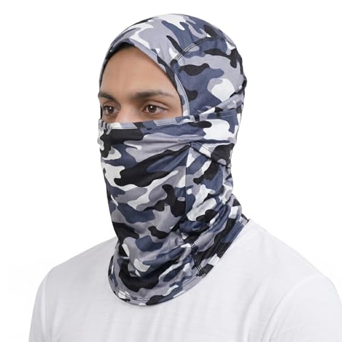 Image of UV-Protected Full Face Mask for Men and Women, Breathable Helmet Liner, Sweat Absorbing, Odour-Free, 4-Way Stretch, Sun & Dust Protection - Perfect for Bike Riding