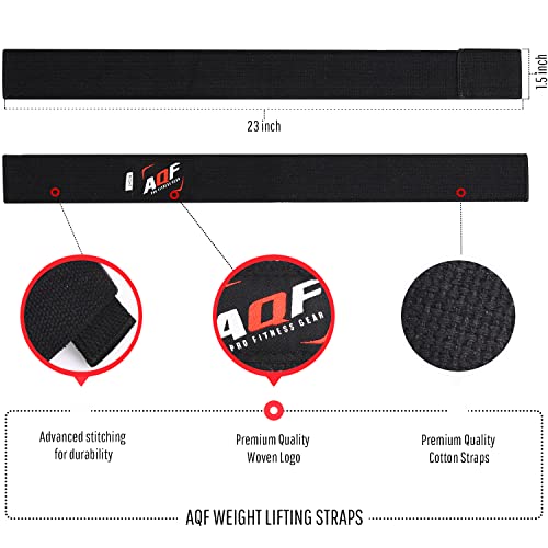 AQF Weight Lifting Straps for Gym, CrossFit non-padded Training Wrist Support Straps Bodybuilding Powerlifting Fitness Webbing Bar Grips - Image 5