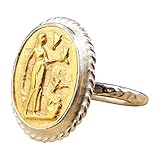 Caprixus Signet Ring 925 Sterling Silver 24K Gold Vermeil Designer Handmade Rings for Women Two Tone