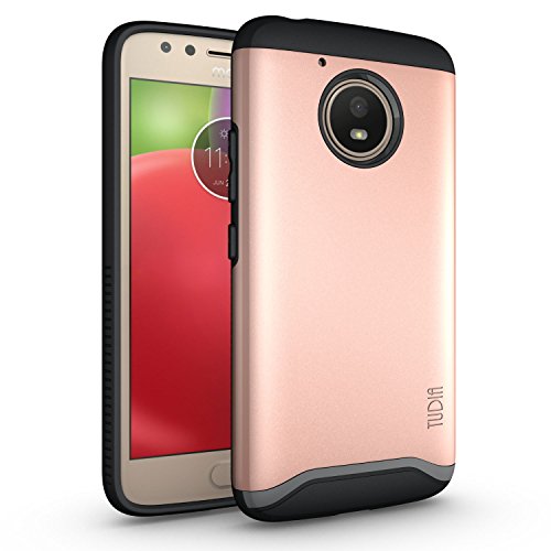 Moto E (4th Generation) Case, TUDIA Slim-Fit Heavy Duty [Merge] Extreme Protection/Rugged but Slim Dual Layer Case for Motorola Moto E4 (Rose Gold)