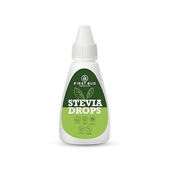 First Bud Organics Pure Stevia Drops - 20ml | Zero Calorie, Natural Sweetener, Non-GMO & Sugar-Free Stevia Drops | Sugar Substitute For 400 Serving, Low Glycemic index & Promote Oral Health