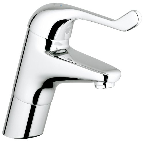 Grohe Euroeco Waschtisch-Einhebelmischer, glatter Körper ,120 mm, verchromt 32790000 Silber