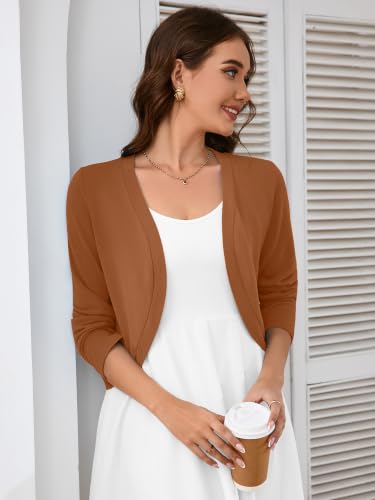 Image of Heymoments Women's Long Sleeve Shrug Sweater Cropped Cardigan for Dress