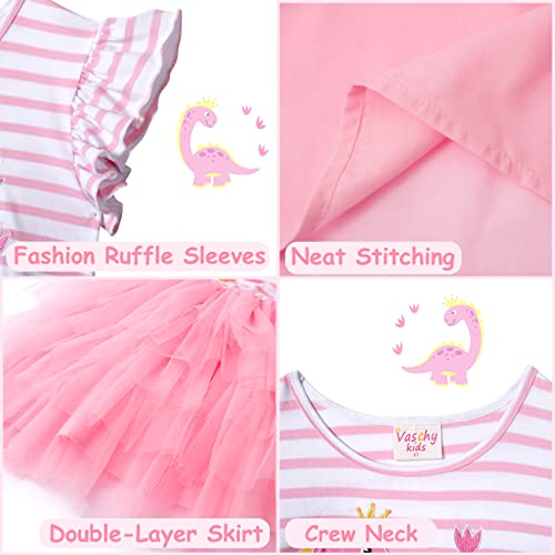 VASCHY Tulle Dress for Girls, Cute Casual Ruffle Princess Outfit Clothes,Toddler/Little/Big Kid Girls Clothing Size 2-10T4