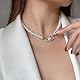 3 Stück Saturn Faux Perle Choker Halskette Planet Perlenkette für Damen Planet Kette Perlenkette Mit Anhänger Perlen Saturn Kristall Strass Halskette für Frau Freundin Mutter Tochter Geschenk, Silber