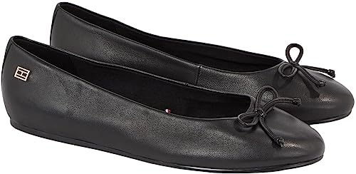 Tommy Hilfiger Damen Ballerinas Essential Leather Elegant, Schwarz (Black),...