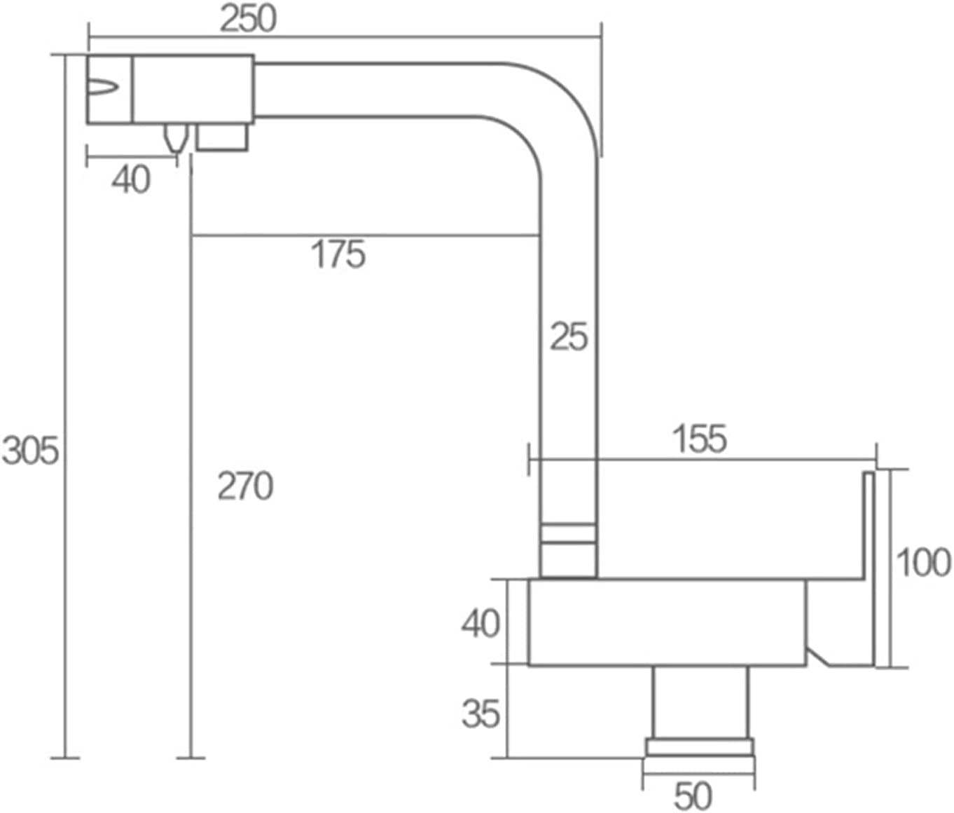 Grifo de cocina de 3 vías, grifo de filtro giratorio de 360° para sistemas de ósmosis, diseño 3 en 1, grifo de fregadero de cocina de alta calidad, fácil instalación, perfecto para uso doméstico