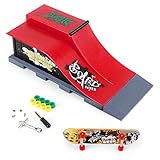MONKROY Finger-Skateboard-Rampen-Set, Mini-Skateboard-Rampe mit Skateboard-Desktop-Skateboard Ultimative Trainings-Requisiten für Kinder-Skateboard-Liebhaber (6E)