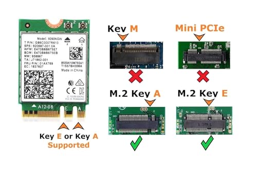 Image of Legacy M.2 WiFi Card for Intel AC 9260 with Bluetooth 5.1 | Up to 1.73Gbps, MU-MIMO, WiFi 5 | Works with Intel, AMD, Linux & Windows 10 /11 | No vPro | Model 9260NGW WiFi Adapter
