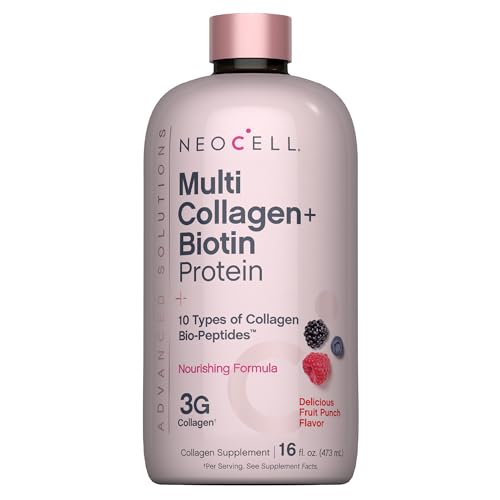 NeoCell Liquid Multi Collagen Peptides | 16 fl oz | with Biotin