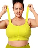 VFUS Zip Front Adjustable High Impact Sports Bras for Women Premium Quality Full Coverage Workout Ru