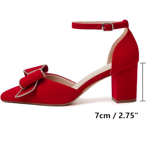 Image of Susanny Kitten Heels for Women Closed Pointed Toe Slingback Shoes