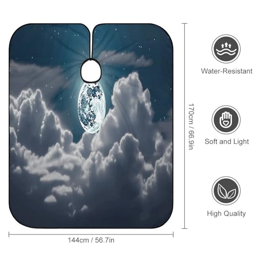 Capa de Barbería Night Sky Full Moon 66.9 x 56.7 pulgadas miniatura 2