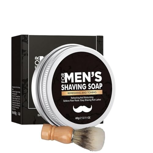 Shaving Soap For Men With Brush Shaving Soap Pucks S-having Brush And S-oap S-having Kit For Men Dense Rich Foam Rich Lather For The Smooth Shave Travel Mens Soaps Bar For Dad Husband Boyfriend