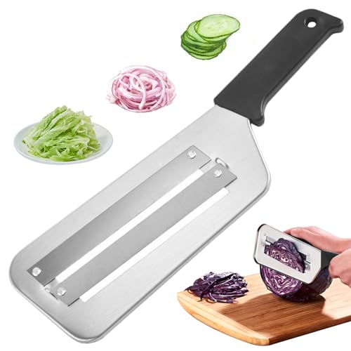 Trituratore di cavolo Lama in acciaio inossidabile Affettatrice di cavolo Trituratore Affettatrice di cavolo antiscivolo Cavolo a doppio strato triturato per frutta e verdura Cavolo nero tritato Lattu