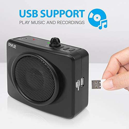 PYLE-PRO-Portable-Waist-Band-PA-Speaker-System-Compact-Voice-Amplifier-and-Headset-Microphone-Set-with-Built-in-Rechargeable-Battery-MP3USB-Playback-AUX-Power-Adapter-Strap-Belt-Clip-PWMA60UB