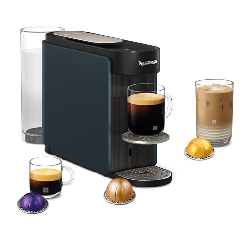 NESPRESSO KRUPS Vertuo Up Blau Kapselmaschine 5 Tassengrößen 3 Sek. Aufheizzeit One Touch Kaffee Zubereitung schwenkbarer Wassertank Coffee Creations Modus Kaffeemaschine XN9404