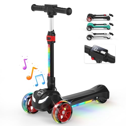 Electric Scooter for Kids Ages 3-12,3 Wheel Electric Scooter with Colorful...