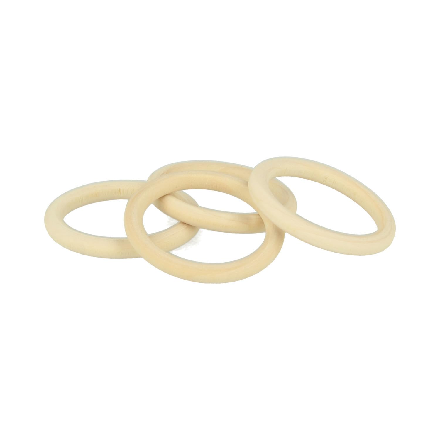 Anneaux En Bois Ronds 48 Mm - Lot De 4 Anneaux à Décorer Pour Création Bijoux DIY