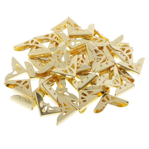 VUIUYOIES Lot de 50 Protections d'angle métalliques Vintage pour Scrapbooking, pour Livres, agendas et dossiers, Haute qualité et durabilité