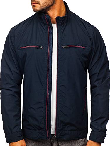 Preisvergleich Produktbild BOLF Herren Übergangsjacke Leichte Steppjacke Bomber Jacket Sportjacke Reißverschluss Freizeitjacke Stehkragen Outdoor Street Style Nature 6362 Dunkelblau 3XL [4D4]
