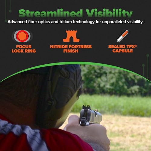 Image of Truglo TFX PRO Handgun Sight, Glowing Shock Proof Tritium and Fiber Optic Night Sight for Handguns, Compact, Durable, and Snag Free Sight