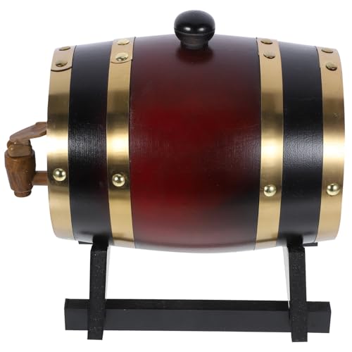 HEALLILY Barril de Madera Diseño Rústico y Vetado de 1,5l para Vino Tinto Dispensador de Bebida Que Mejora Sabor y Aroma, Adecuado para Mesa y Degustación