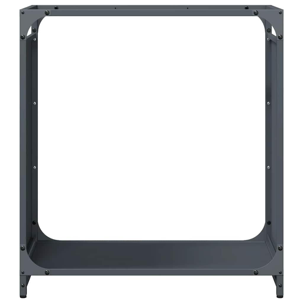 Genérico Leñero Antracita 60x28x65 cm Acero Laminado en frío,Casa y jardín,Accesorios para hornos de leña y chimeneas,Bolsas y Soportes de leña-864201