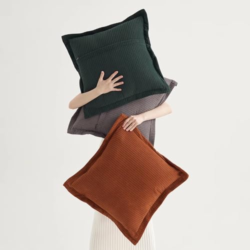 COCO TOP Pack of 3 Vintage Throw Pillow Covers 22x22inch,