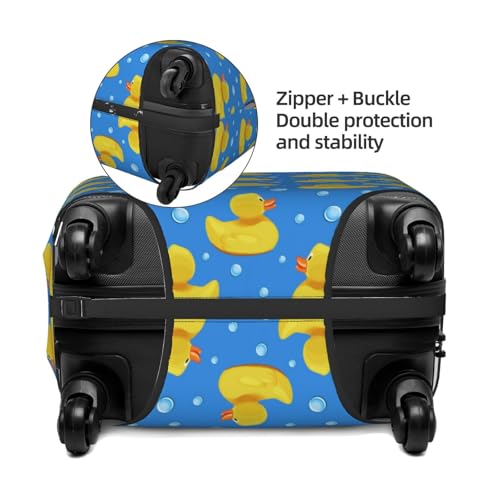 Cute Yellow Rubber Ducks Print Luggage Covers For Suitcase,Elastic Washable & Stretchable Suitcase Covers For Luggage, Anti-Scratch - Fits 18-32 Inch Luggage-No Luggage Included2
