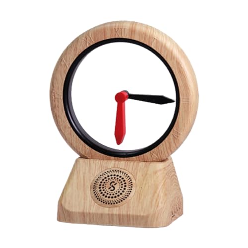 Speaker Alarm Clock, Wireless Speaker Alarm Clock, Portable Wireless Retro Speaker, Hanging Time Room Gate Hour Hand Reverse Clock Decoration for Music Lovers