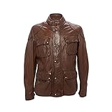  Belstaff 71050563 Fieldrook 2.0 Walnut Lederjacke für Herren, braun, Braun 44