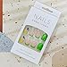 Vezocim Flower Press on Nails Oval Shapes, 24Pcs Green Short Artificial Fake Nails with Green Floral Designs, Full Cover Glossy Acrylic False Nails, Stick on Fingernails for Women Girls(W1097)