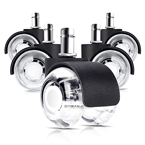 ShowyLive Ruedas Silla Oficina para Parquet 10x22 mm Ruedas para IKEA Silla Oficina, Set de 5 Ruedas...