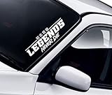 Generic Legends Never Die Car Decal Bumper Sticker Vinyl Truck Window Mirror JDM Windshield Banner Rearview Quote Men Girls Trendy Racing Street Auto Japanese Speed Sadboyz Drift (28'' x 9''), White