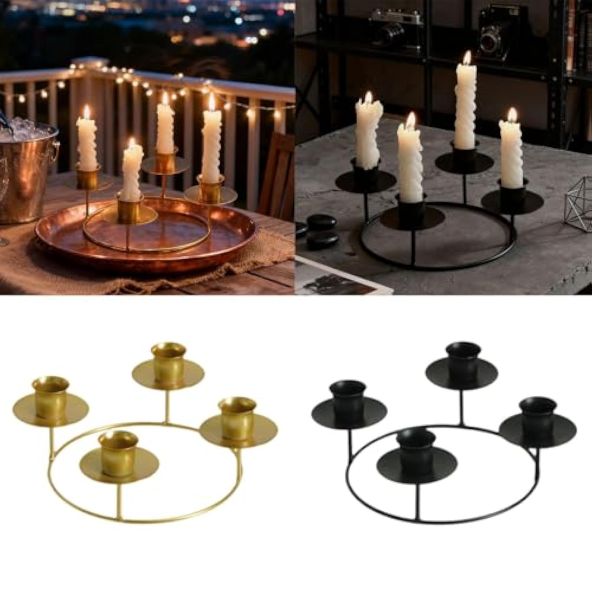 4 Arms Iron Candle Holder, Decorative Stand