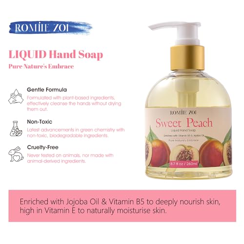 Image of ROMIIE ZOI Liquid Hand Soap with Gift Box - Sweet Peach - 260ml / 8.7 fl.oz