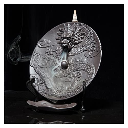 Brûleur d'encens dragon backflow en céramique pour méditation et déco