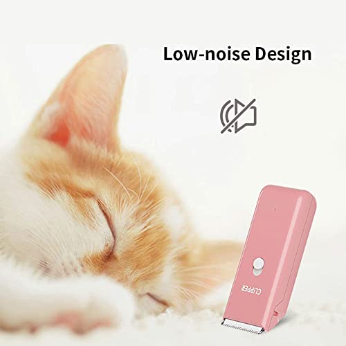 Image of Dog Clippers Pet Grooming Clippers Kit Low Noise Shaver Portable Electric USB Rechargeable Cordless Trimmer for Dogs,Cats and Other Pets, Pink