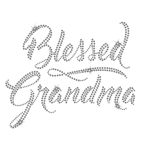 Blessed Grandma Iron On Rhinestone Crystal T-Shirt Transfer by JCS Rhinestones
