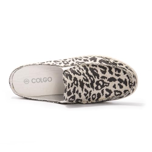 Image of Colgo Womens Mules Shoes, Comfortable Slip on Canvas Shoes for Women