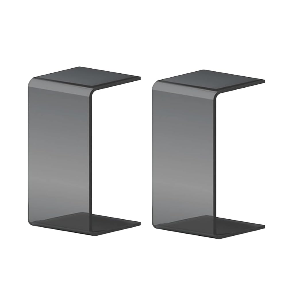 SXZenSpace Acrylic Side Table, U-Shape Clear Coffee Industrial End Table Tablesmall Sofa Modern Style Multipurpose Side, for Living Room Office Or Bedroom Nightstand,Black,L
