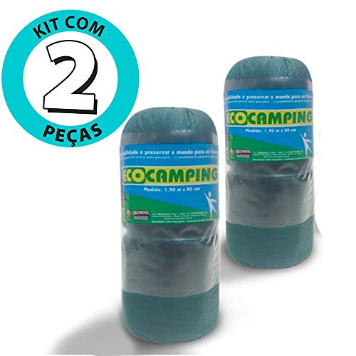 Kit 2 Colchonete Acampamento Camping Solteiro Pesca Retiro Ginástica 190x60cm Verde