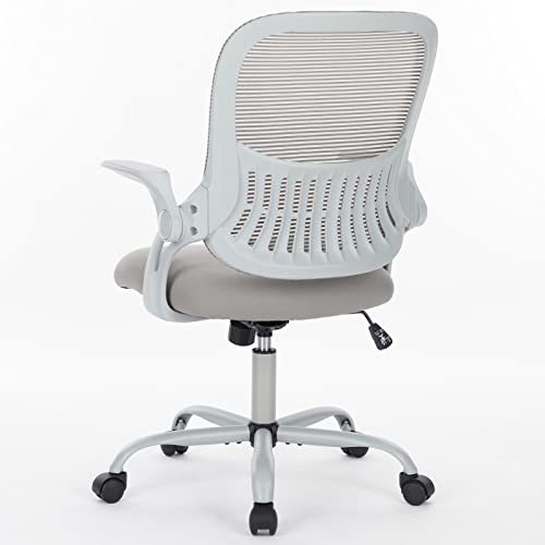 Office Chair Desk Chair Computer Chair Ergonomic Office Chair Mesh Computer Desk Chair With Flip-Up Armrest Lumbar Support, Executive Height Adjustable Mid Back Swivel Task Chair For Adults Teens #TOP30